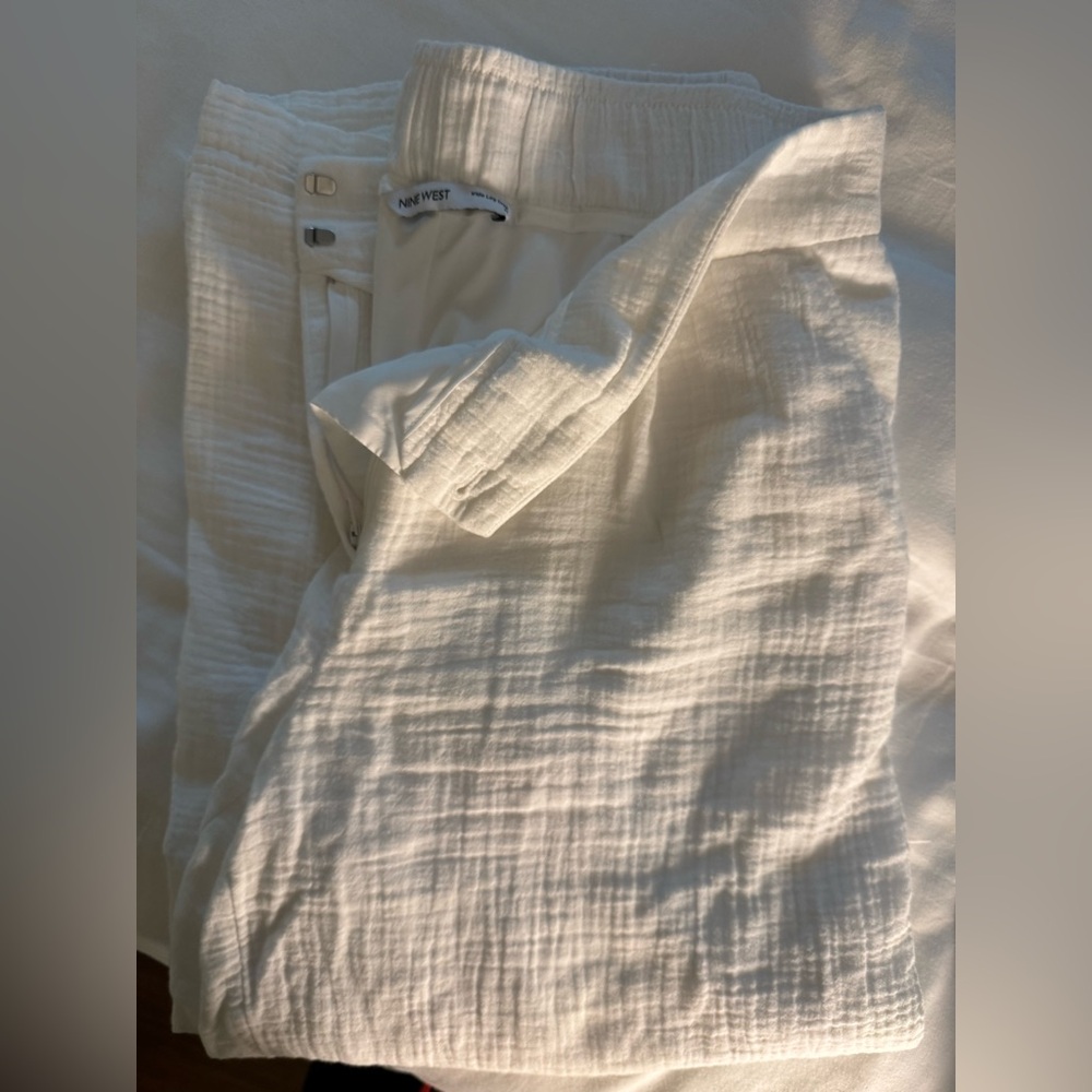 Nine West High-Waist Wide Leg Cropped Pants